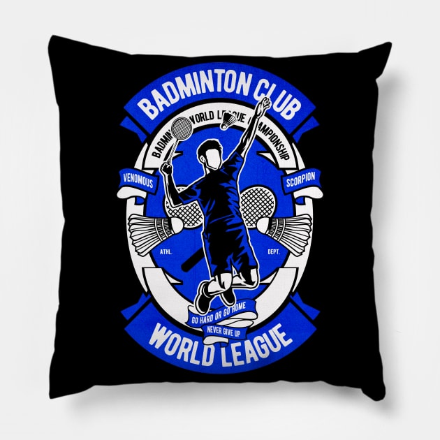 Badminton Club Pillow by Tempe Gaul