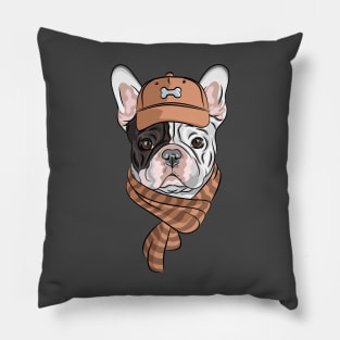 Hipster dog  French Bulldog Pillow