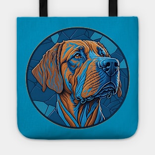 dog in stained glass Tote