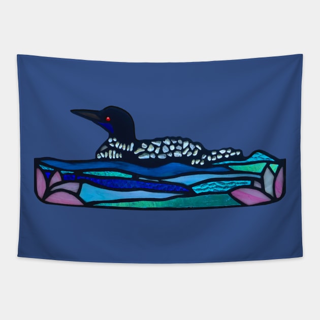 Stained Glass Loon Tapestry by Zodiart