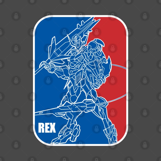 Gundam barbatos lupus rex nba logo baskelball by Gundam Artwork