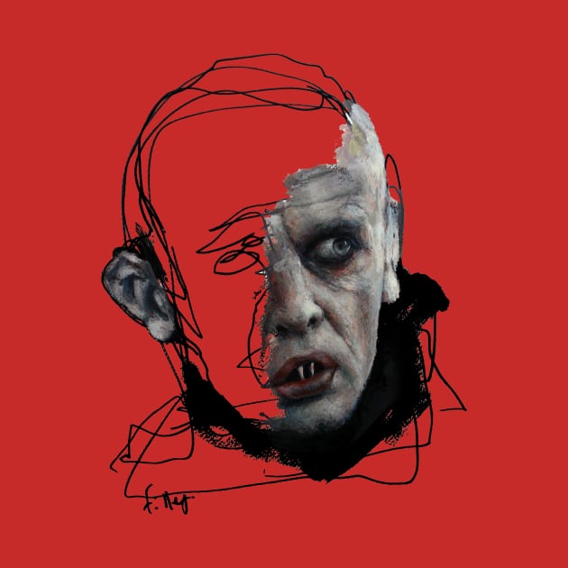 Nosferatu | Horror Monster Vampire Portrait | Unfinished Business Collection | Painting by Tiger Picasso