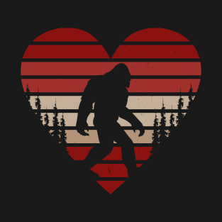 Vintage Bigfoot Valentine Day T-Shirt