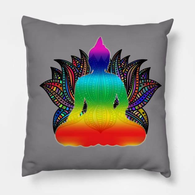 Colorful Chakra Meditation Pillow by nelllkata