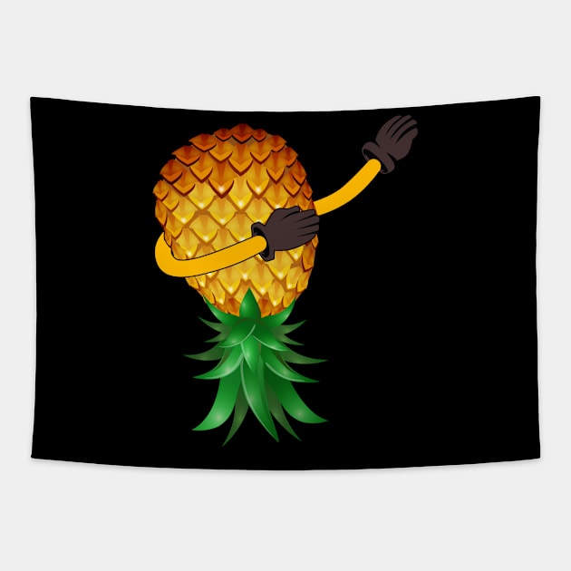 Funny Swinger Upside Down Dabbing Pineapple Tapestry by LemoBoy