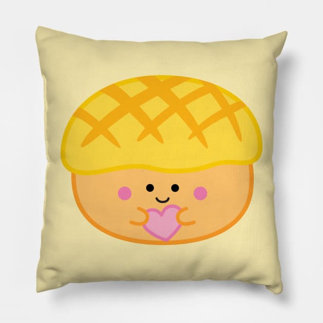 Pineapple Bun (Bolo Bao 菠蘿包) | by queenie's cards Pillow by queenie's cards