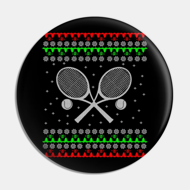 Tennis Ugly Christmas Sweater Gift Pin by uglygiftideas