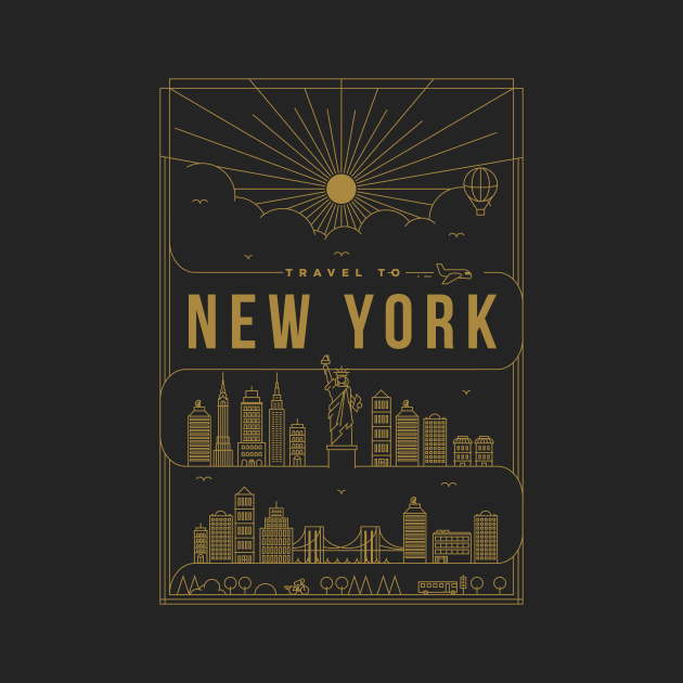 New York Minimal Lineal Poster by kursatunsal