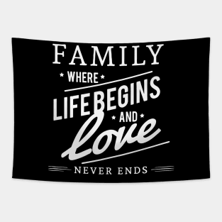 Family Where Life begins And Love Never Ends Tapestry