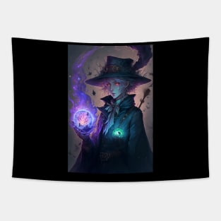 Anime Evil Witch Bounty Hunter with Magic Ball Tapestry