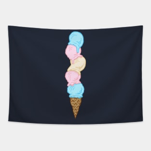 Trans Pride Flag Ice Cream Cone Tapestry