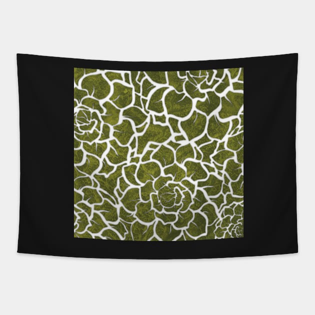 Sweet Green Succulents - Digitally Illustrated Abstract Flower Pattern for Home Decor, Clothing Fabric, Curtains, Bedding, Pillows, Upholstery, Phone Cases and Stationary Tapestry by cherdoodles