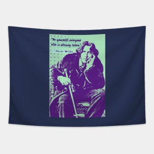 Oscar Wilde portrait and quote: Be yourself; everyone else is already taken. Tapestry