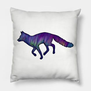 Red Fox Northern Lights Pillow