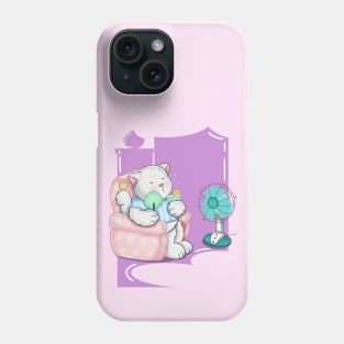 A cute cat hit by heatwave Phone Case