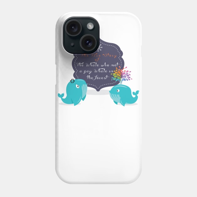 The whale who met a gay whale in the forest Phone Case by Alessandro Aru