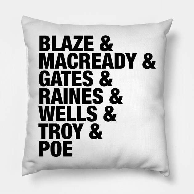 Nicolas Cage Character List Pillow by Randomart