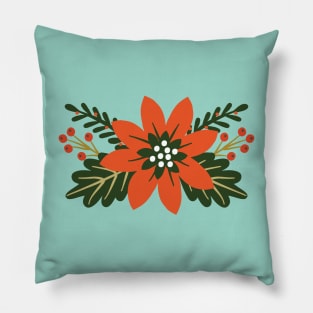 Christmas Jolly Floral Pillow