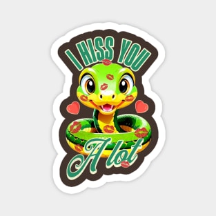 Cute Snakes Kisses I Hiss You A Lot for Snakes Puns Lover Magnet