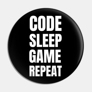 Software Developer Life: Code, Sleep, Game Repeat - Perfect Gift for Gaming Enthusiasts Pin