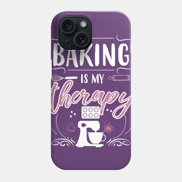 Baking Is Therapy Phone Case by jslbdesigns