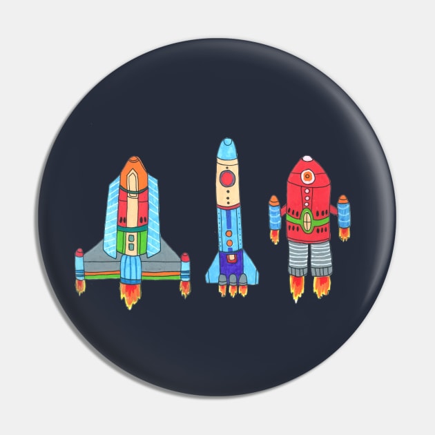 Spaceships Pin by DoodlesAndStuff