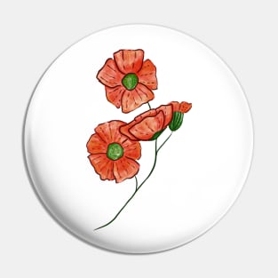 Poppy flower Pin