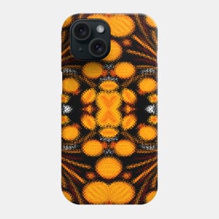 orange and black floral design pattern Phone Case