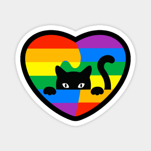 cat Rainbow Flag Human Rights Womens & Gay Rights LGBTQ+ Pride Magnet