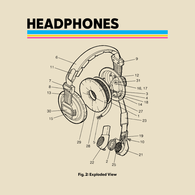 Retro Headphone Parts by LoenaStudio