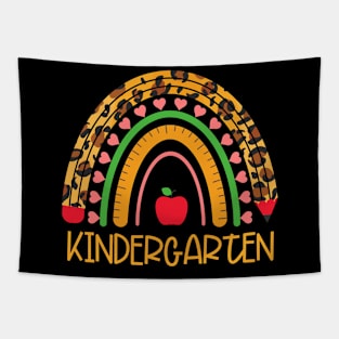 Cute Leopard Cheetah Print Rainbow Kindergarten Teacher Tapestry