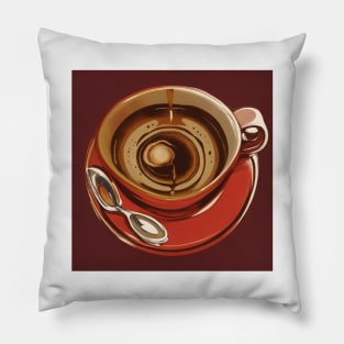 Coffee Cafe Retro Decaf Roast French Press Pillow