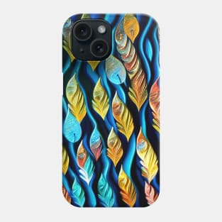 Wavy Feathers and Leaves Phone Case