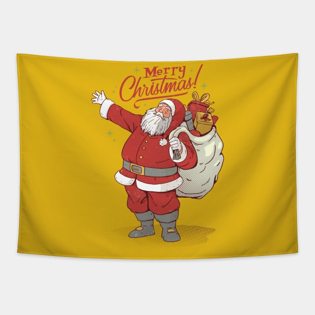 Merry Christmas Santa Tapestry by Printroof