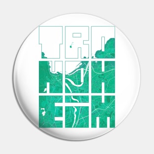 Trondheim, Norway City Map Typography - Watercolor Pin