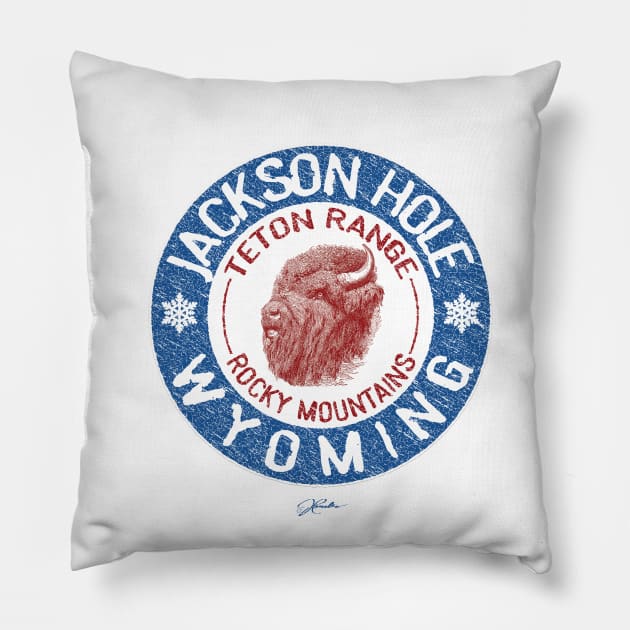 Jackson Hole, Wyoming, Tough Old Bison Pillow by jcombs