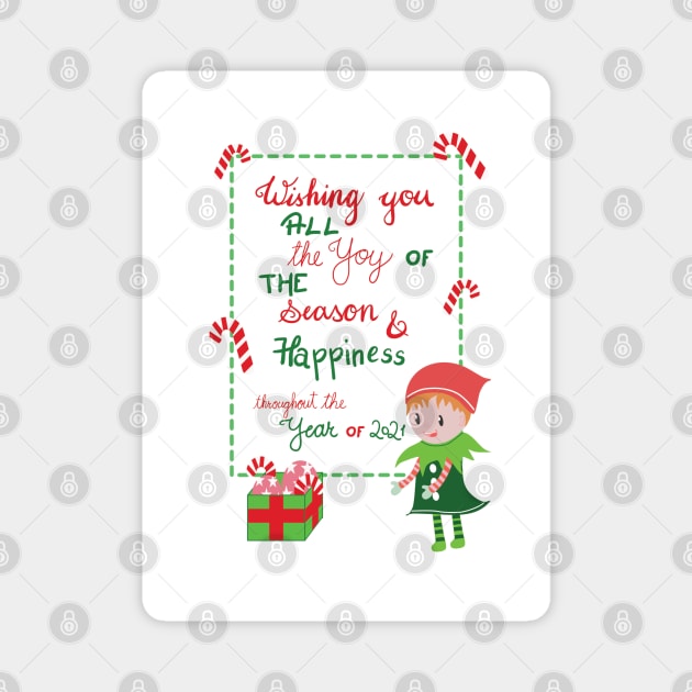 Christmas Elf with a quote Magnet by Missing.In.Art