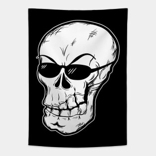 Grim Skull Wearing Sunglasses vr2 Tapestry