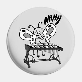 Little Butterfly Vibraphone Player In Love with Music of Vibraphone Mallets Pin