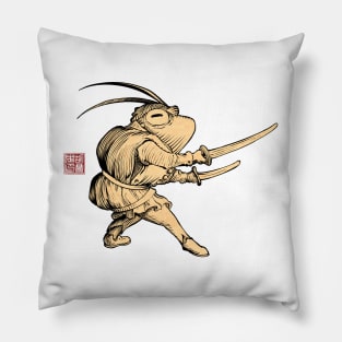 Master Duelist Frog Warrior Lineart Pillow