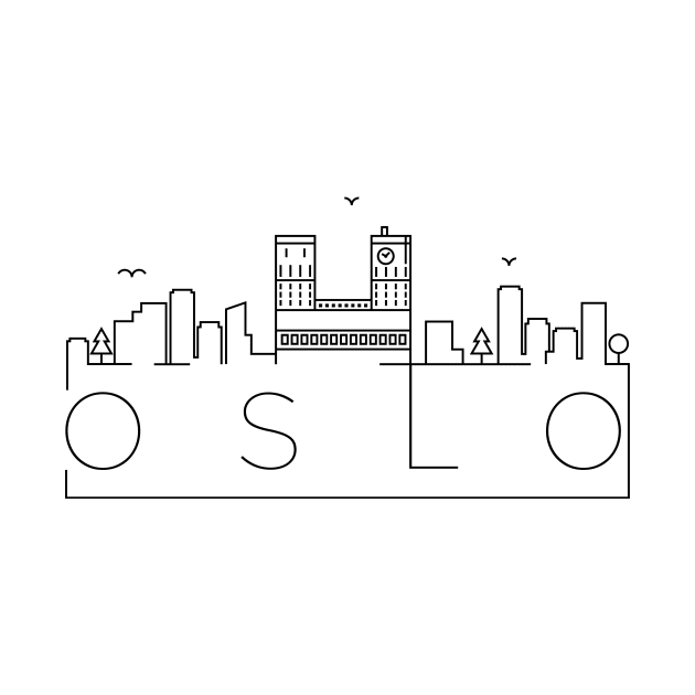 Oslo Minimal Skyline by kursatunsal