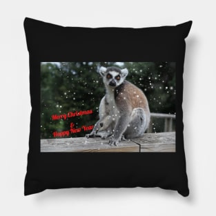 Ring-tailed lemur - Merry Christmas & Happy New Year Pillow