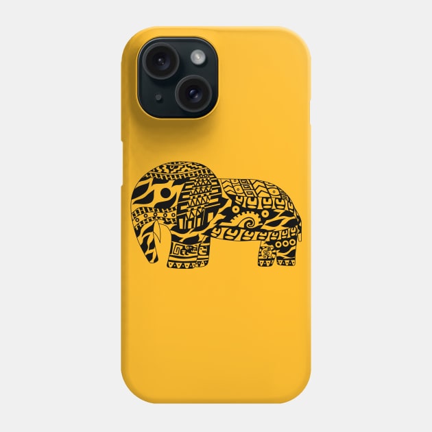 tribal elephant in tattoo inked ecopop Phone Case by jorge_lebeau