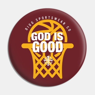 GOD IS GOOD (GOLD & MAROON) Pin