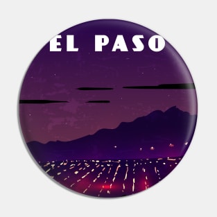 El Paso, Texas, USA.Retro travel poster Pin