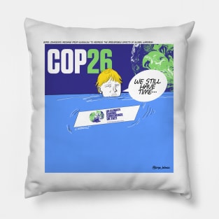 we still have time ecopop cartoon bullpen comic in global climate change Pillow