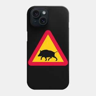 Wildboar warning sign from Sweden Phone Case