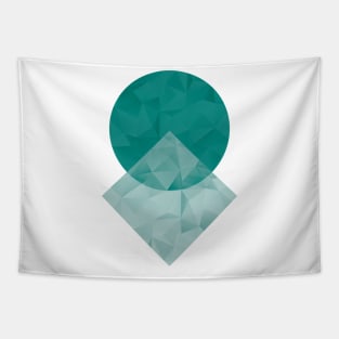 Teal Geometric Shapes Tapestry