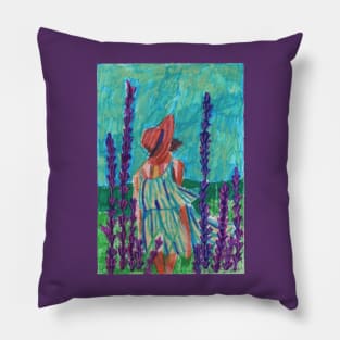 Girl in the Meadow Pillow