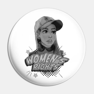 Womens rights black and white Pin